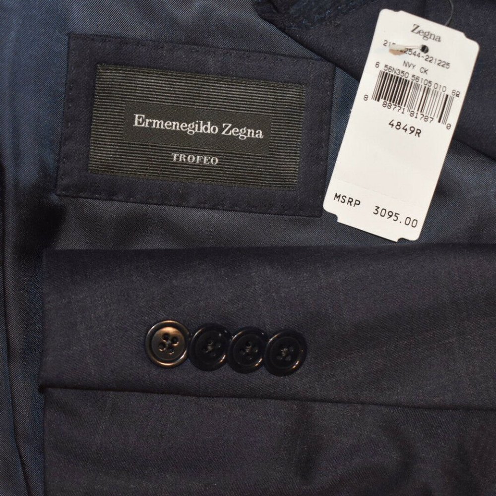 NWOT $3095 48R Ermenegildo Zegna CURRENT Navy SUIT